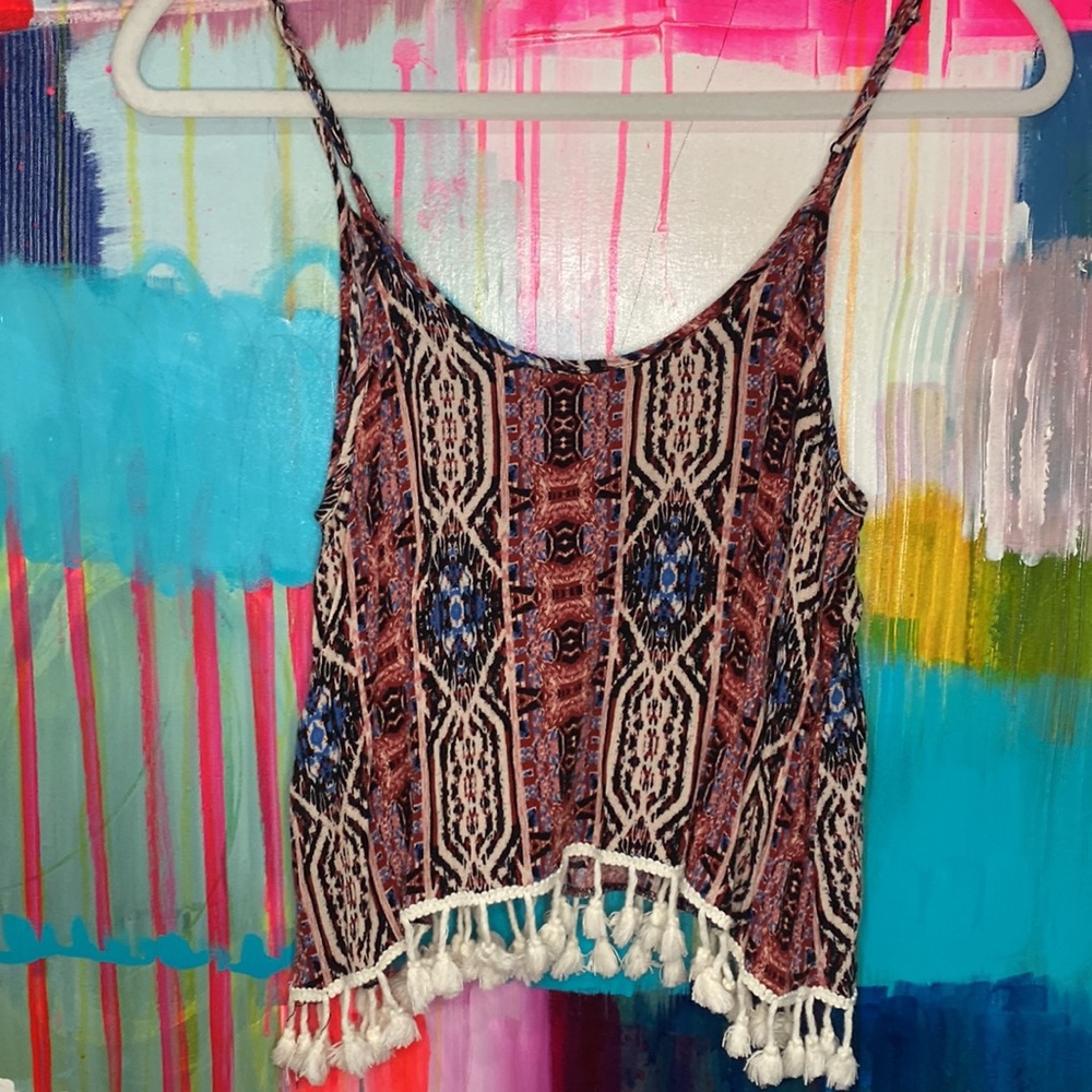 Tribal Print Crop Top